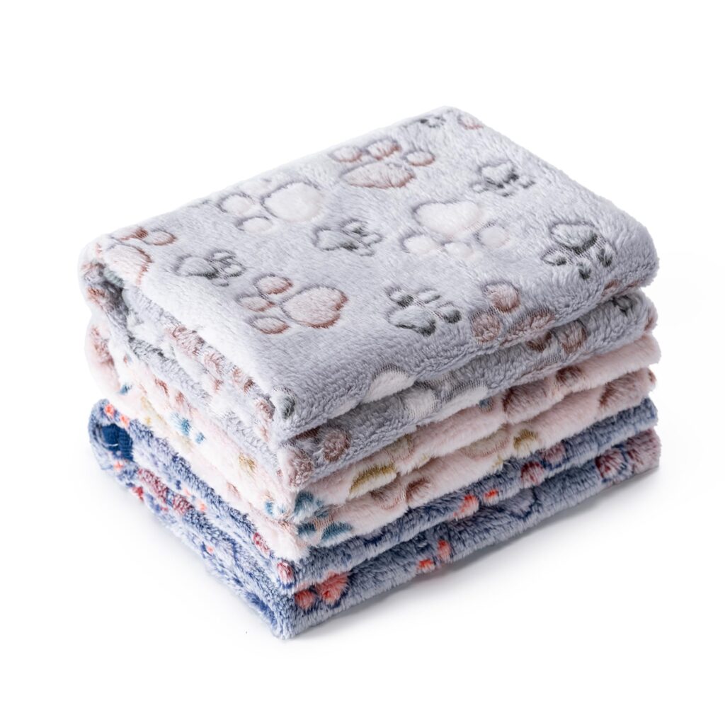 Pet Blanket Flannel Paw Printed Throw