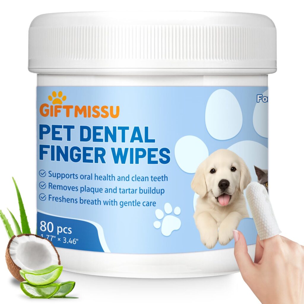 GIFTMISSU Pet Dental Finger Wipes