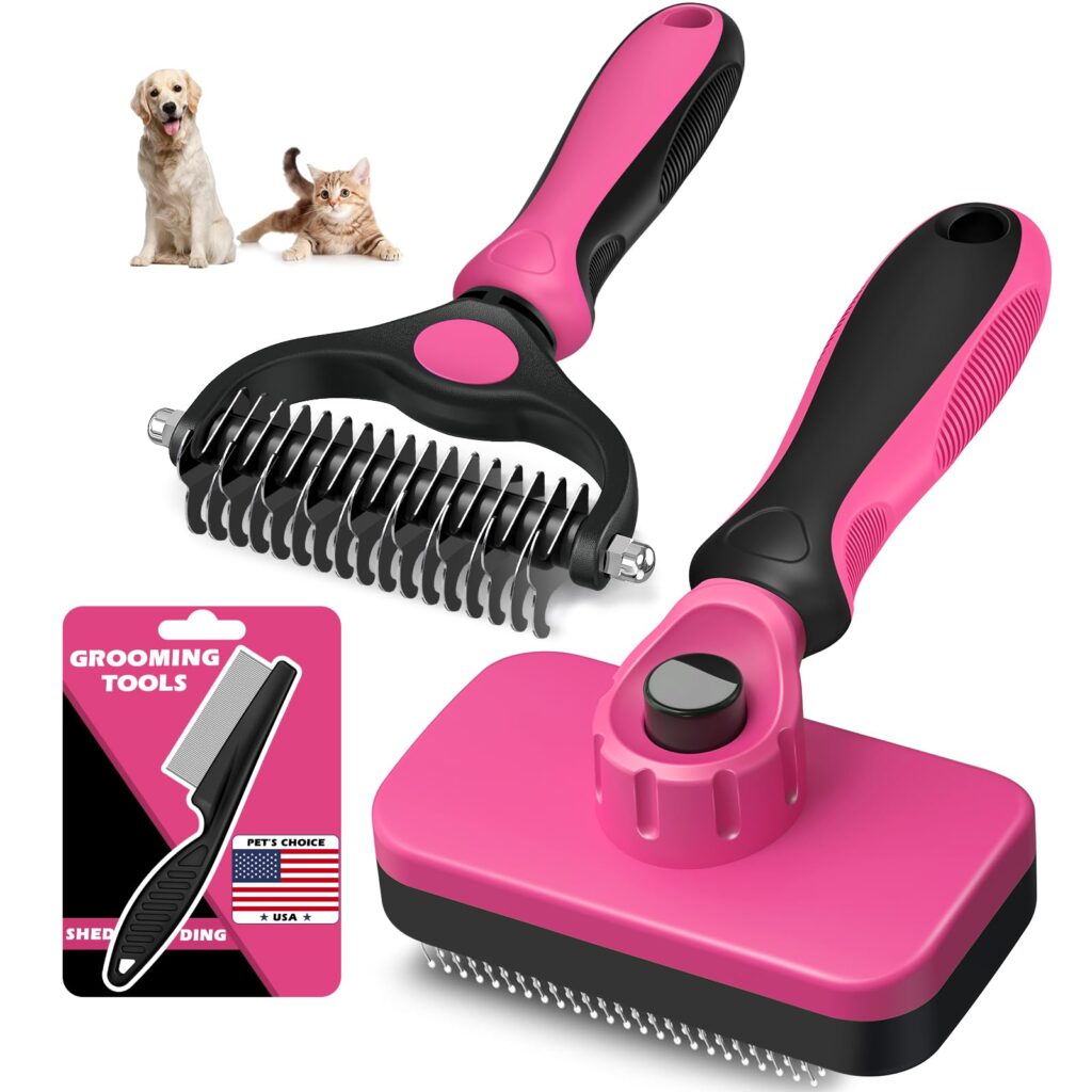 Professional 3PCS Self Cleaning Slicker Brush Set